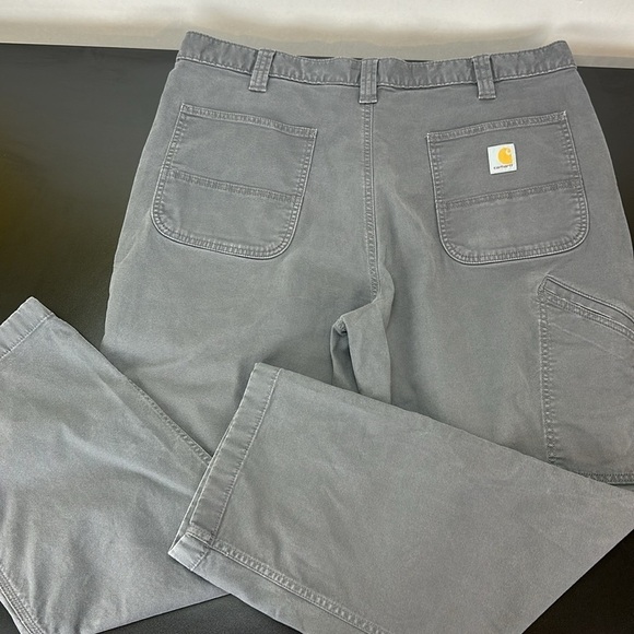 Carhartt Gray Rugged Flex Relaxed Fit Canvas Work Pant 40X30 BN2291-M 6 pockets - Picture 6 of 16